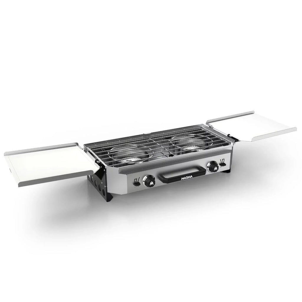 Camping Double Top Crossover Stove With Griddle Grill Burner & Top Magma
