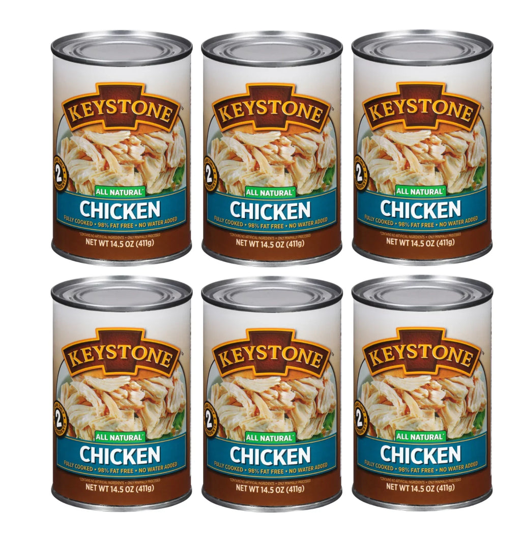 Eat ✅ ✅ Chicken For Cans (6 oz Survival All and to Food Keystone Camping Natural Can Hiking Ready Emergency Backpacking Pack) 14.5