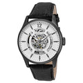 Watch Analog Automatic Dial White Art Black Objet Leather Men's 22597 D