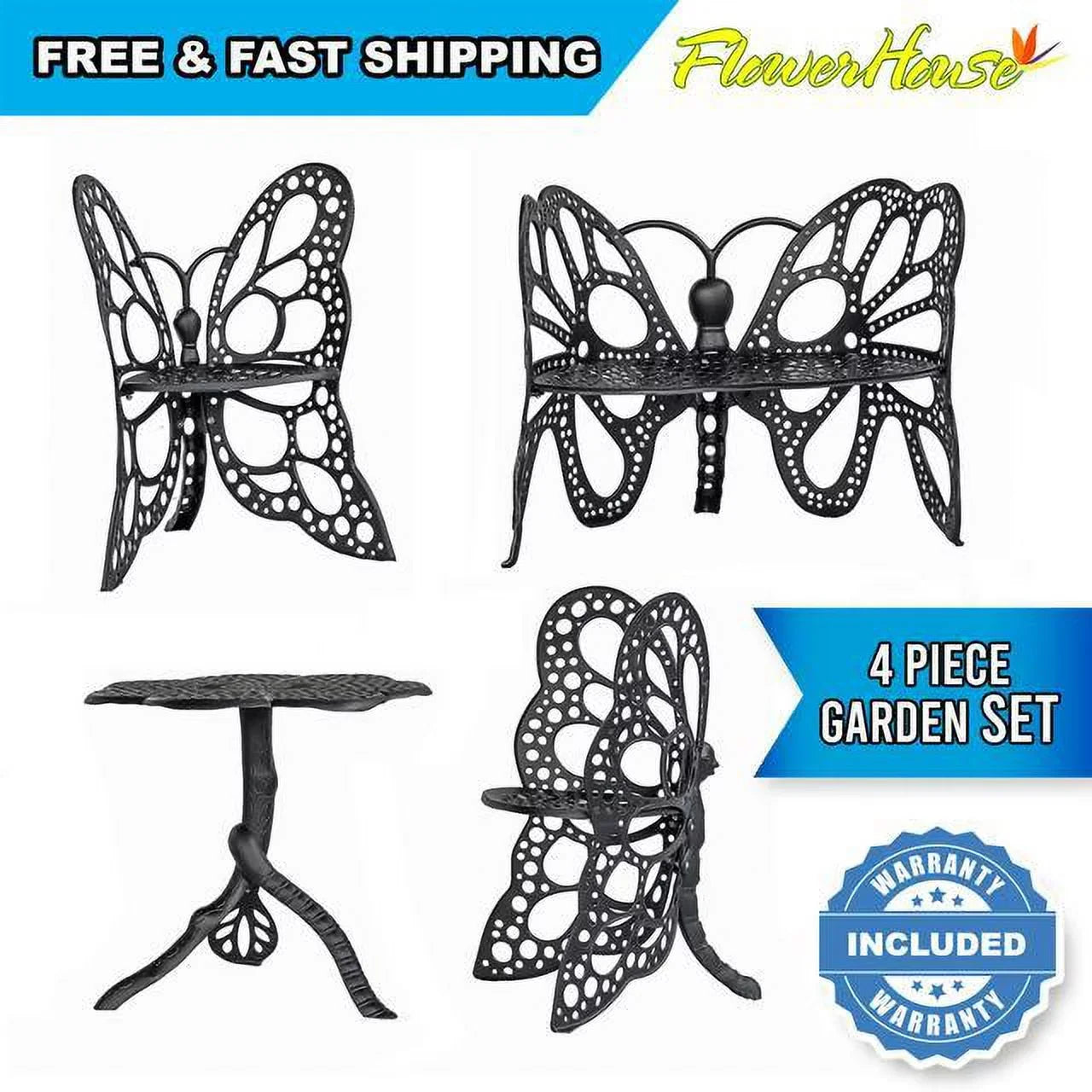 Deluxe FlowerHouse Butterfly - Set Black Garden
