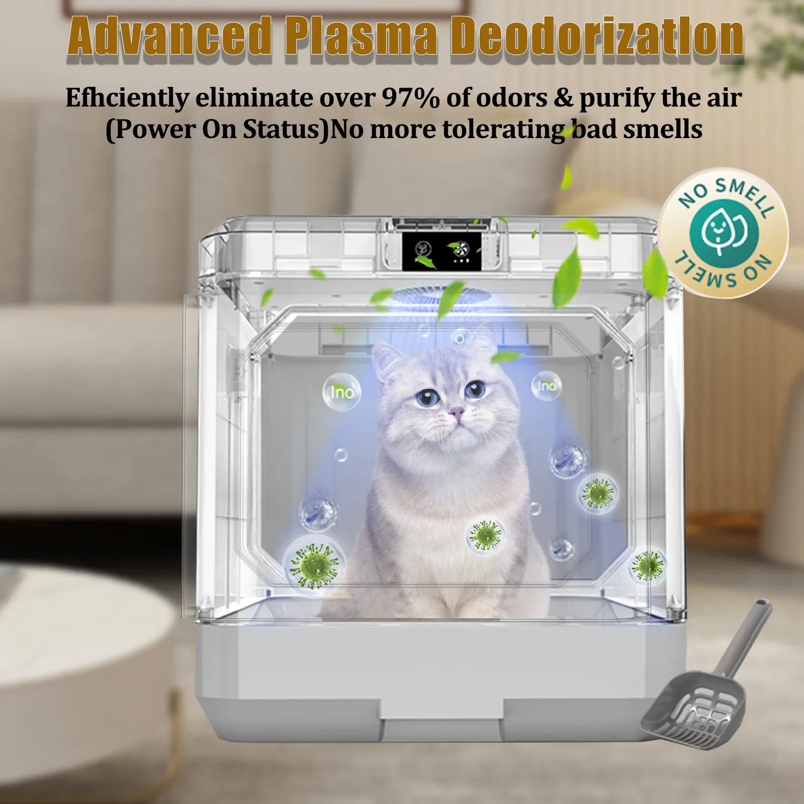 Litter Scoop, Litter Cat Box, Cat Removal, Pottywith Box Litter Large Drawer Cleaning Arcwares Cat Odor Litter Pan Cat Enclosure Scoop. And Furniture, Easy Enclosed Type