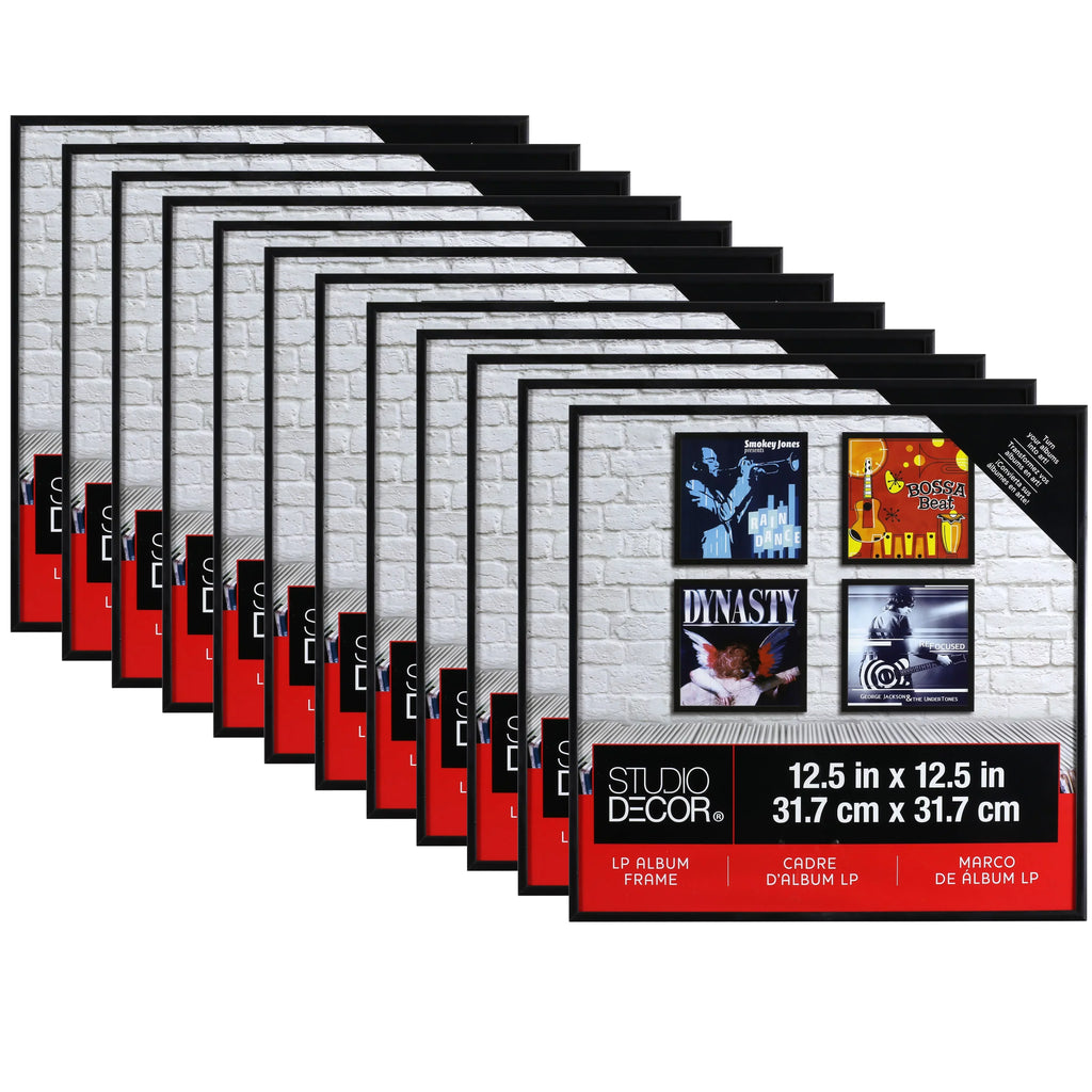Studio Frame LP - Display - Frame Pack 12 Décor Hardware Picture Includes Album Hanging Black by Vinyl Bulk