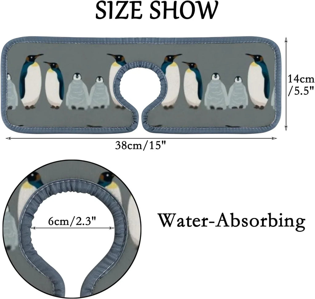 Mat, for Bird Drying Sink Microfiber Drip Penguin Guard Kitchen Mats Catcher, GZHJMY Splash Bath 3PCS Sink Faucet Absorbent Countertop Kitchen Sea Washable