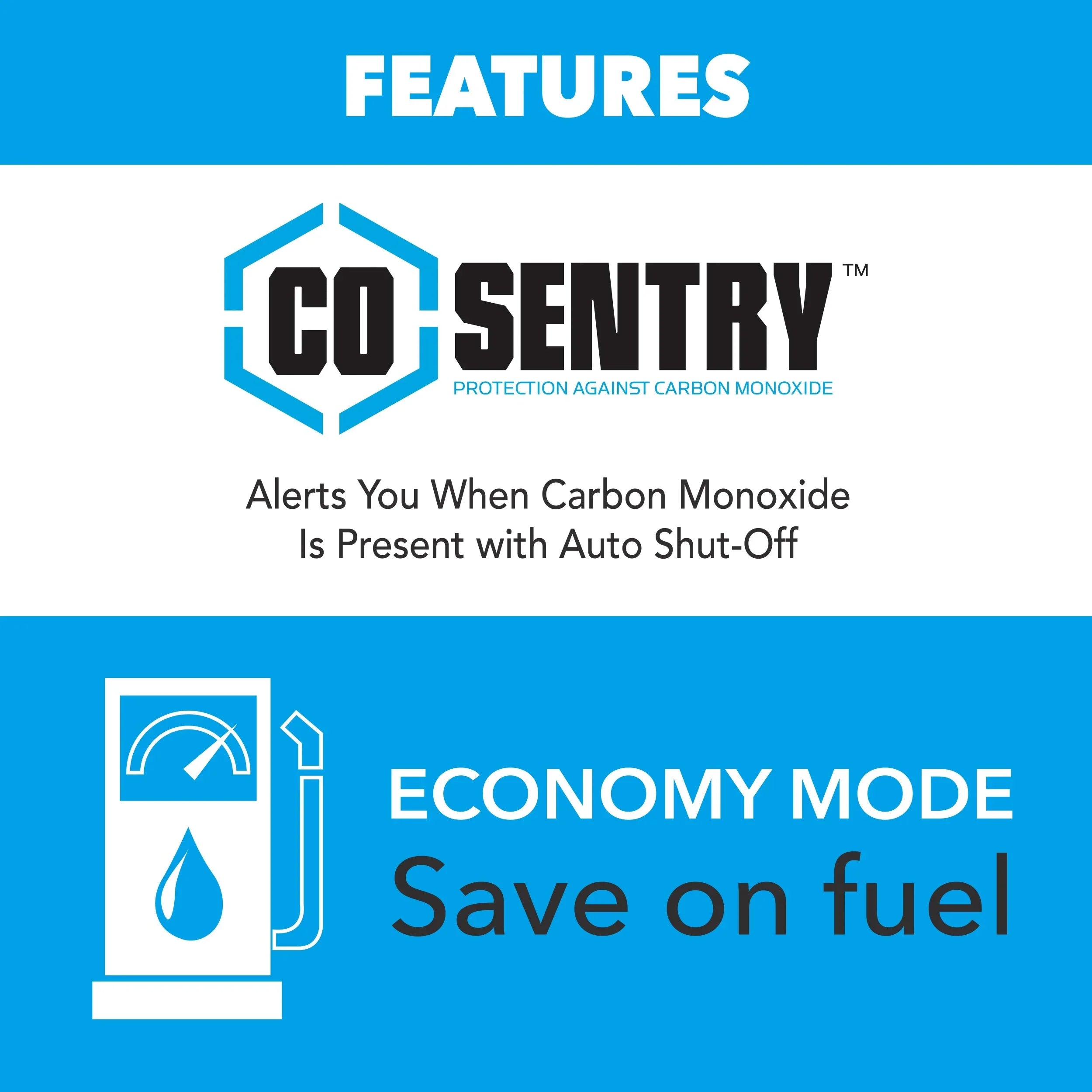 Fuel Ready and Sentry Dual RV CO Generator Start 5000-Watt with Pulsar Inverter Remote