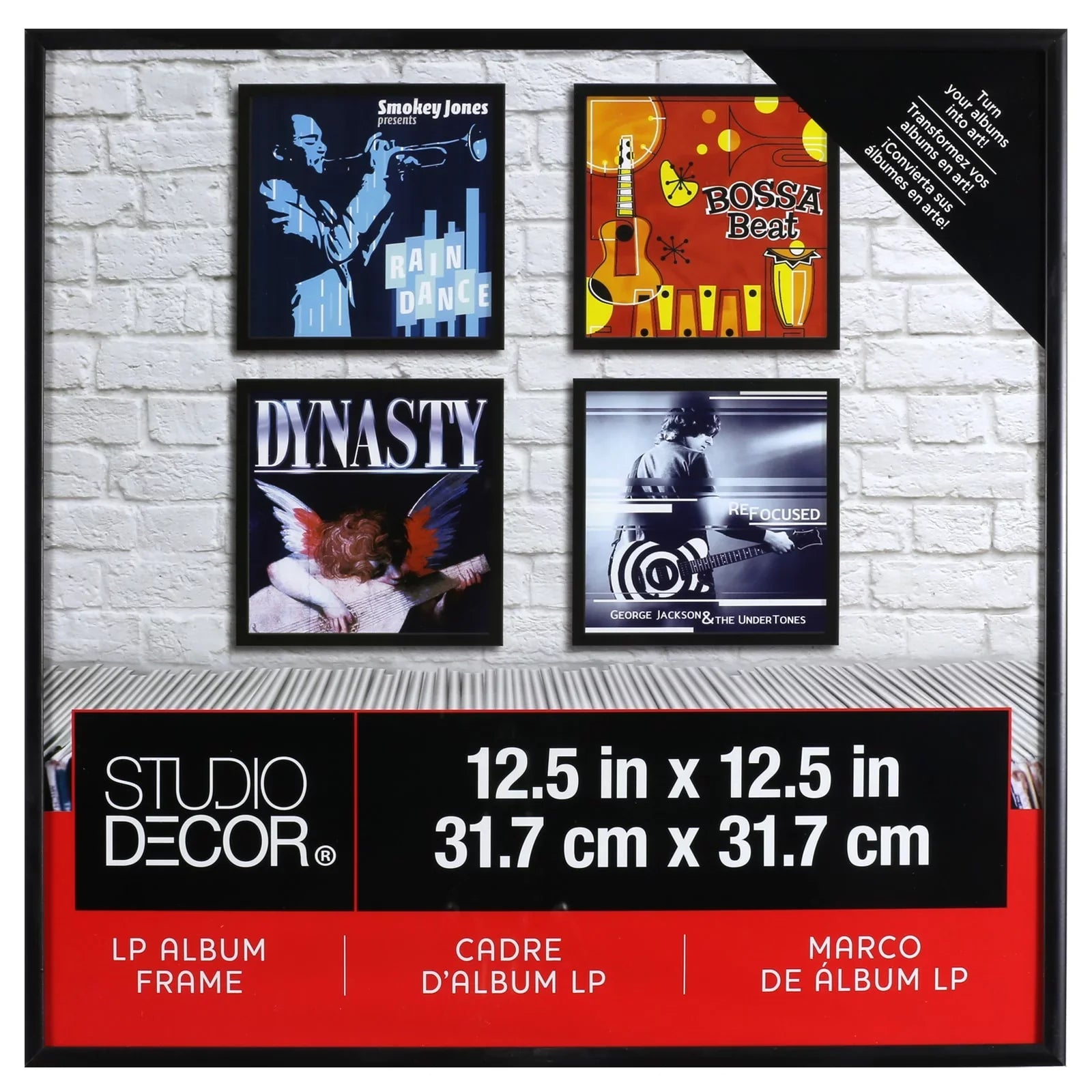 Studio Frame LP - Display - Frame Pack 12 Décor Hardware Picture Includes Album Hanging Black by Vinyl Bulk