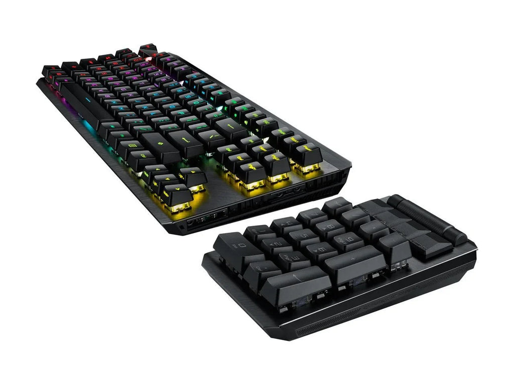 Modular ROG Switches, ROG II numpad detachable Blue & RX wrist Keyboard Wireless ASUS rest with Mechanical MA02 Gaming Claymore