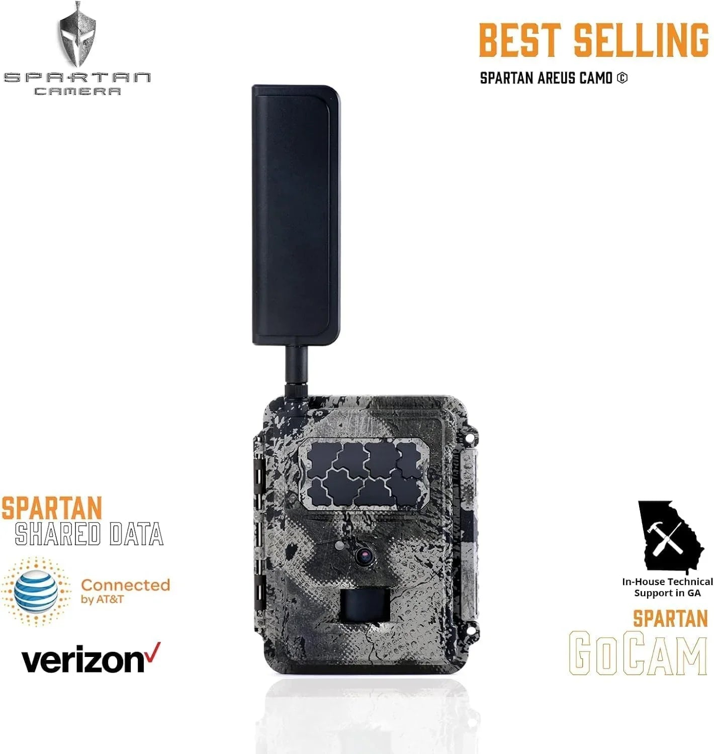 Spartan with Case, LTE Screen SD GoCam Card, and Cloth Security Wireless VERIZON Cleaner Batteries, Spudz Camera 4G Microfiber