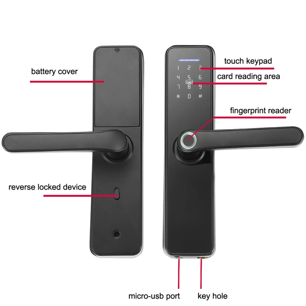 for Touchscreen Keypad Office WAFU & Secure Door Fingerprint Mechanical Smart Lock Key