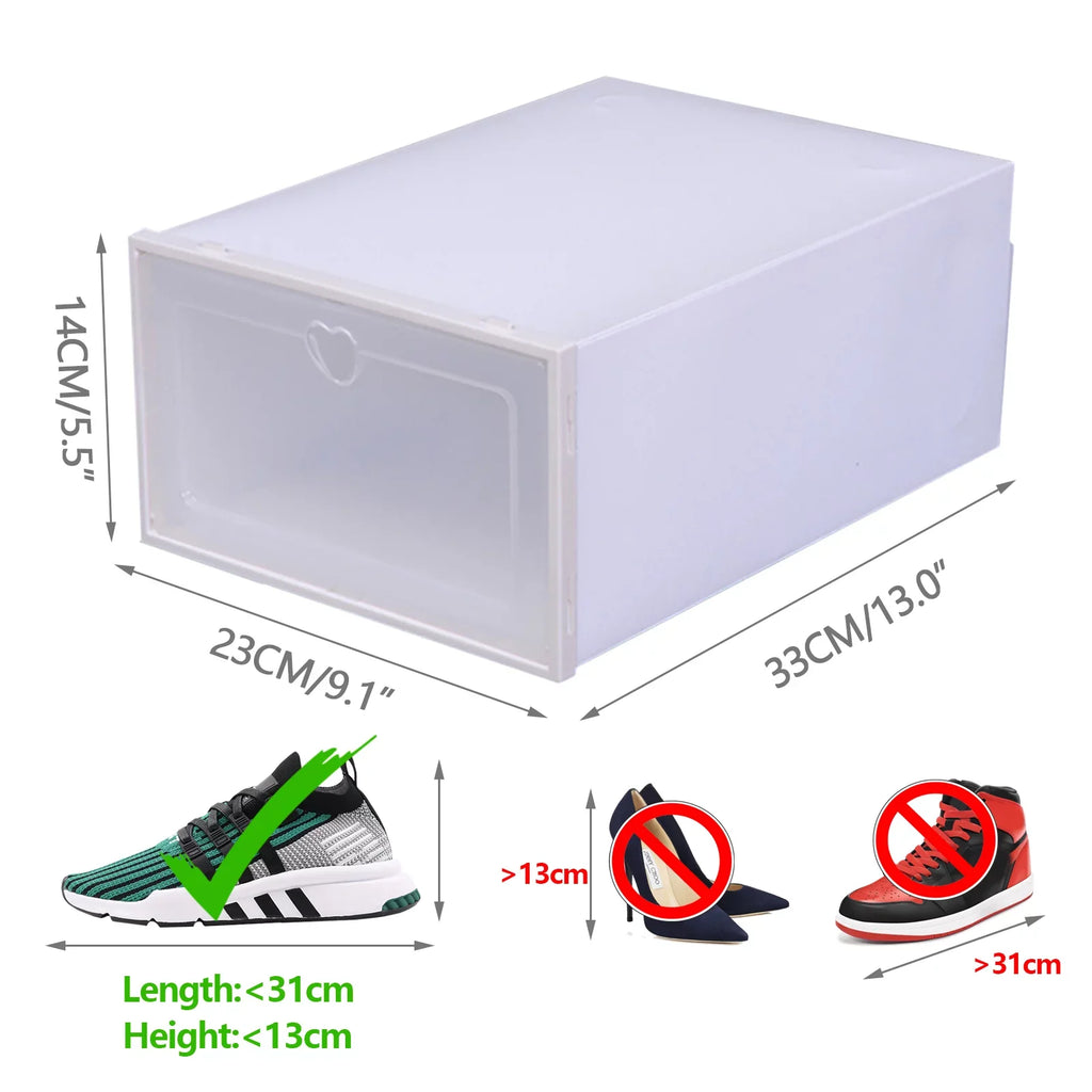 Boxes Storage Flip Plastic Organizer Shoe 20Pcs Case Drawer Clear Box Clamshell Stackable Container Shoe Foldable Loyalheartdy