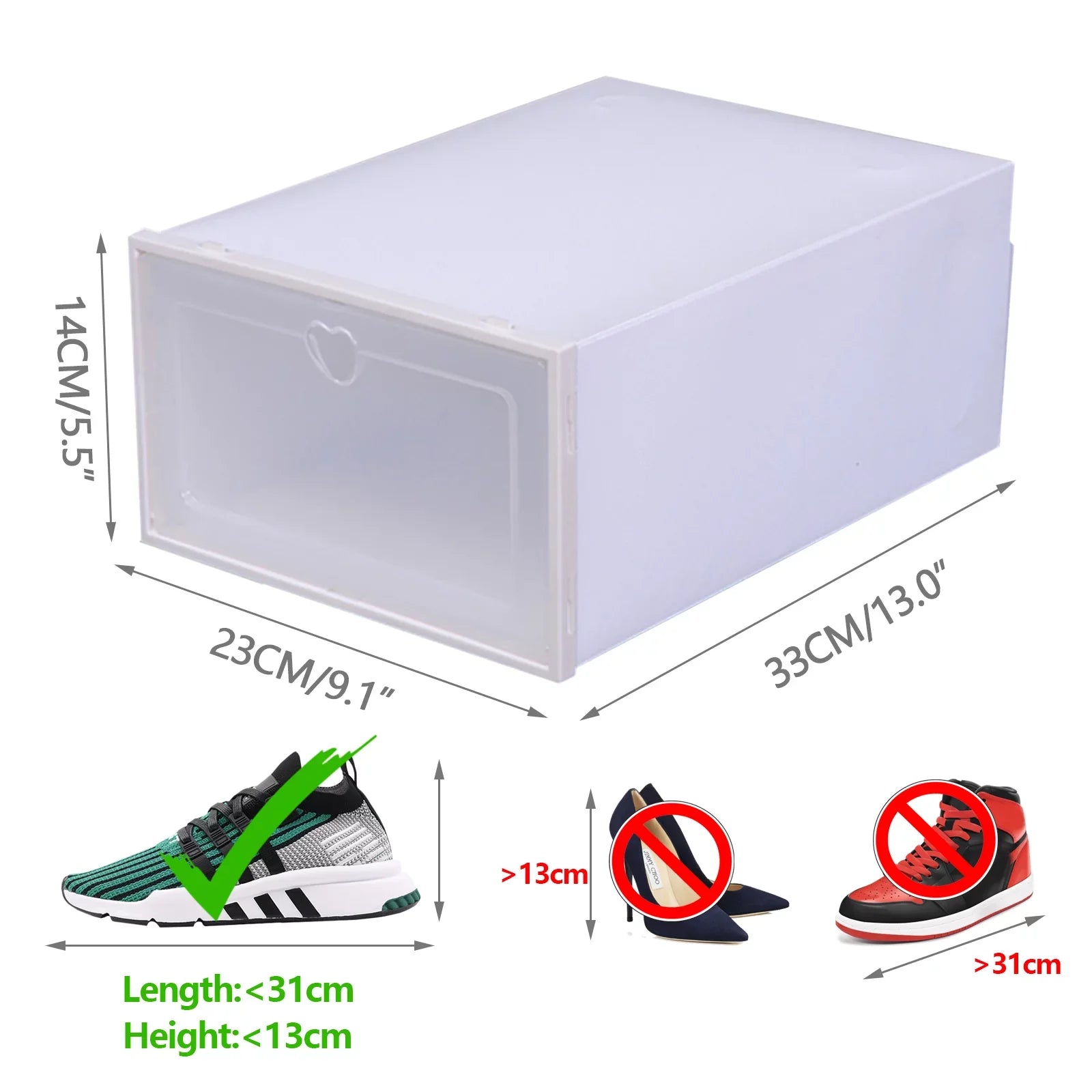 Boxes Storage Flip Plastic Organizer Shoe 20Pcs Case Drawer Clear Box Clamshell Stackable Container Shoe Foldable Loyalheartdy