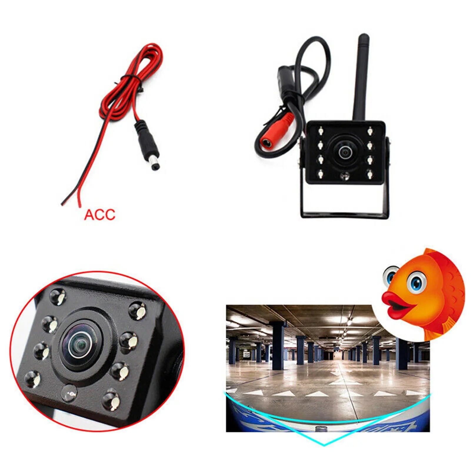 Waterproof HD , View Car Backup Vision Rear Bus Mixfeer Reversing Automobile Reverse Truck IP67 ~36V Monitor Wireless Night