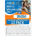 MPR 7, High 12 MERV FPR Furnace Filter 1200, MPR AIRX by USA Pack in Efficiency WICKED Comparable to 12 1000, Air Furnace AIR. CLEAN Filters Pack of Rating, Filters 11 Made of 20x25x1 FILTERS