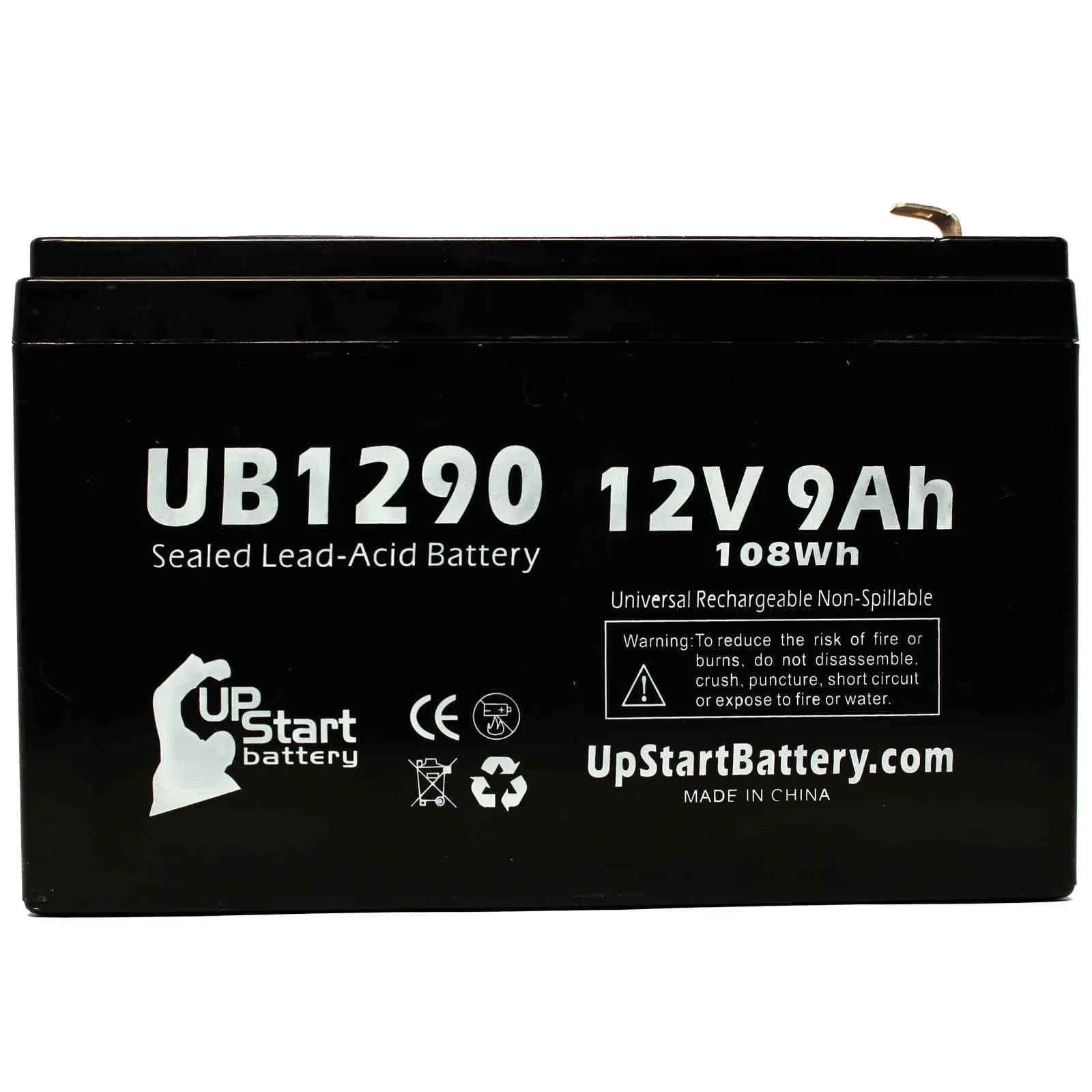 F1 8 7640 Pack AGM, Acid to UB1290 Terminal, Includes - 9000mAh, Replacement Terminal Compatible Adapters MICROGAS SLA) Kontron Universal - - Battery Lead Battery Sealed F2 4x 9Ah, F1 (12V,
