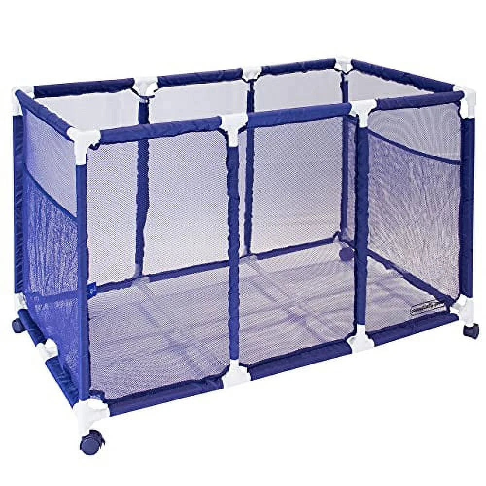 25" Toys, x Pool Storage 563009 Noodles Equipment Holder, Rolling 28" H), Large, White Mesh Organizer and Balls Blue / Height, Bin, (43" x Kids W Floats L design