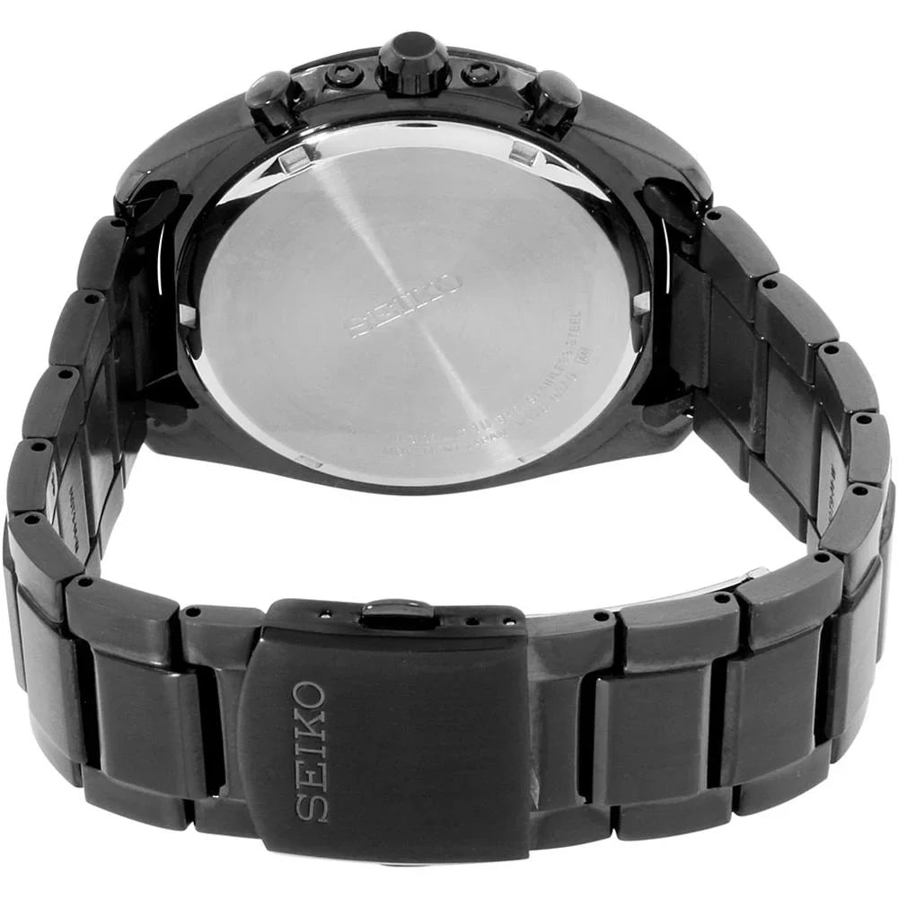 Chronograph Black - Black - SSC203 Stainless Men's Bracelet Seiko Dial - Solar Watch