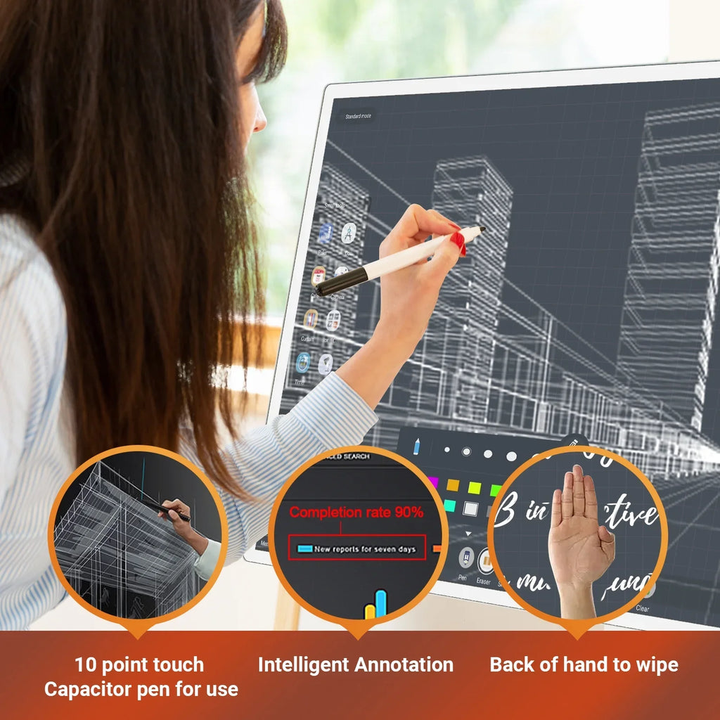 Android 32" Full TV Wheels Tablet Big Touch and Swivel Camera, Built-in Built-in Portable Store). StandbyMe Monitor and OS(Support on Battery(6-8H), with with 12 Screen Rotation