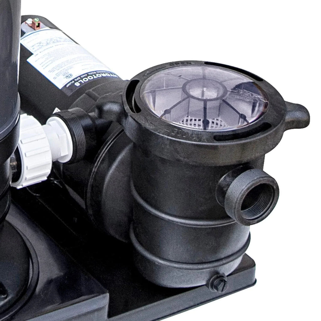 Saving GPH Extra GROUND Silent Energy 1 Powerful Speed Horizontal HYDROTOOLS Large SWIMLINE Hydro-Flo Noise DOE Basket By (0.55 0.75 Strainer ABOVE HP Pump Cert THP) 3720 115V 716061S Discharge Pool