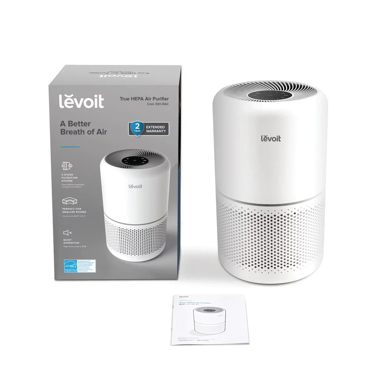 Asthma, Core 300-RAC, White for Allergies Air Up to 547 Purifier Levoit and sq. ft., Large Rooms