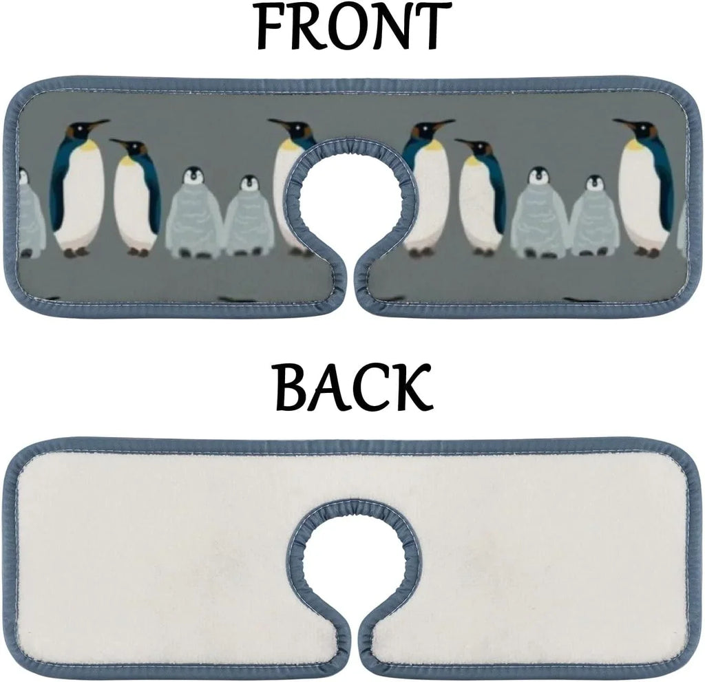 Mat, for Bird Drying Sink Microfiber Drip Penguin Guard Kitchen Mats Catcher, GZHJMY Splash Bath 3PCS Sink Faucet Absorbent Countertop Kitchen Sea Washable