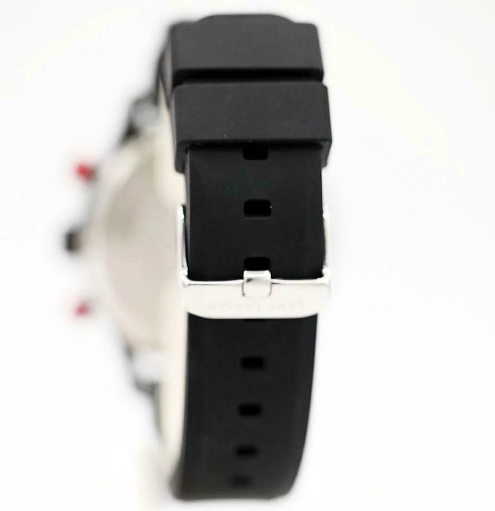 Quartz Black Watch Storm Men's 133CBRS Black Larsen Lars Silicone Steel PVD 44mm