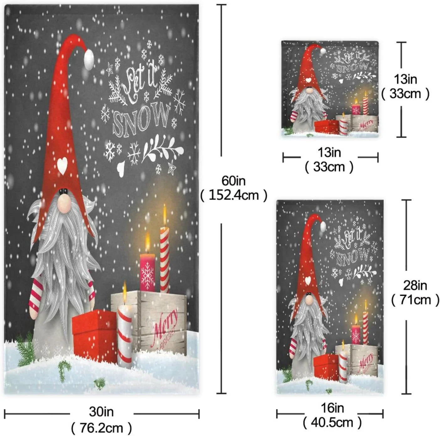 for Gnome Spa with of Hand Bathroom Wellsay Bath Christmas and Gym Towel Soft Towels Set Highly Towel Absorbent Washcloth 3, Towel, Hotel