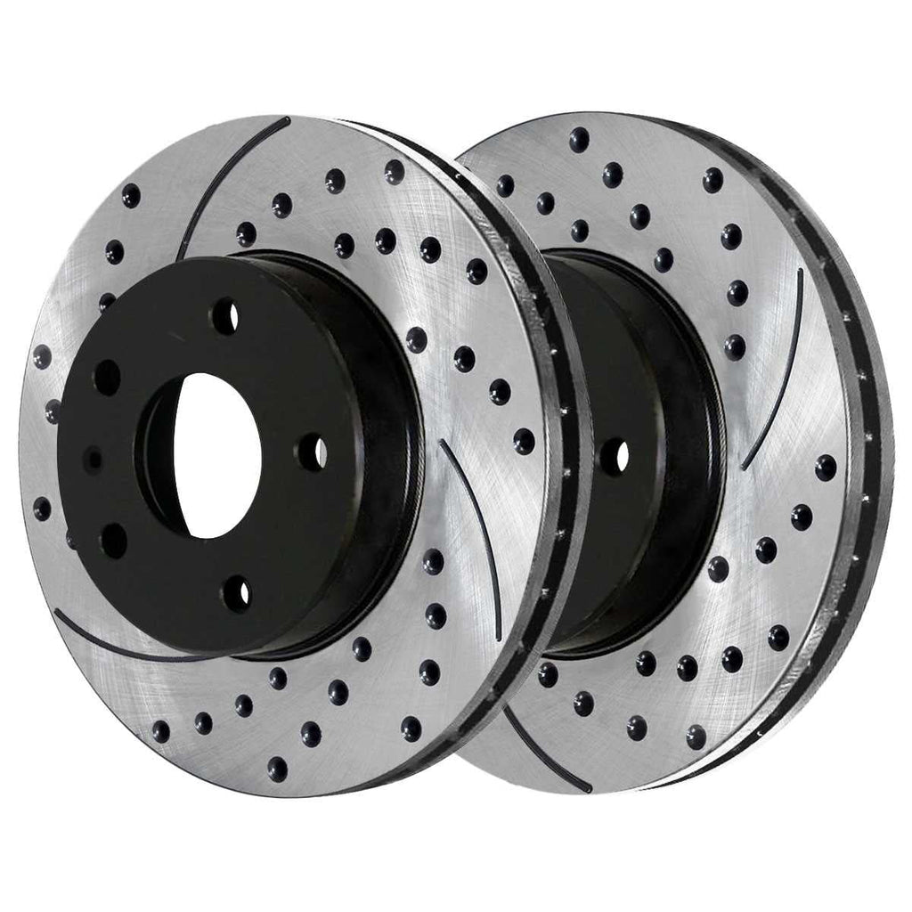 Beetle Ceramic Pads Slotted Golf 2007 2002 Rotors Brake 2006 2003 1.9L 2008 Drilled Front 2004 Black 2010 Kit 2000 City 2009 Golf Replacement and 2.0L FWD for 2005 AutoShack Volkswagen Rear and