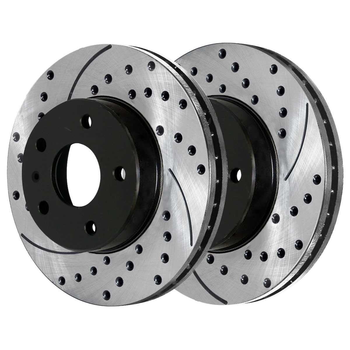 Beetle Ceramic Pads Slotted Golf 2007 2002 Rotors Brake 2006 2003 1.9L 2008 Drilled Front 2004 Black 2010 Kit 2000 City 2009 Golf Replacement and 2.0L FWD for 2005 AutoShack Volkswagen Rear and