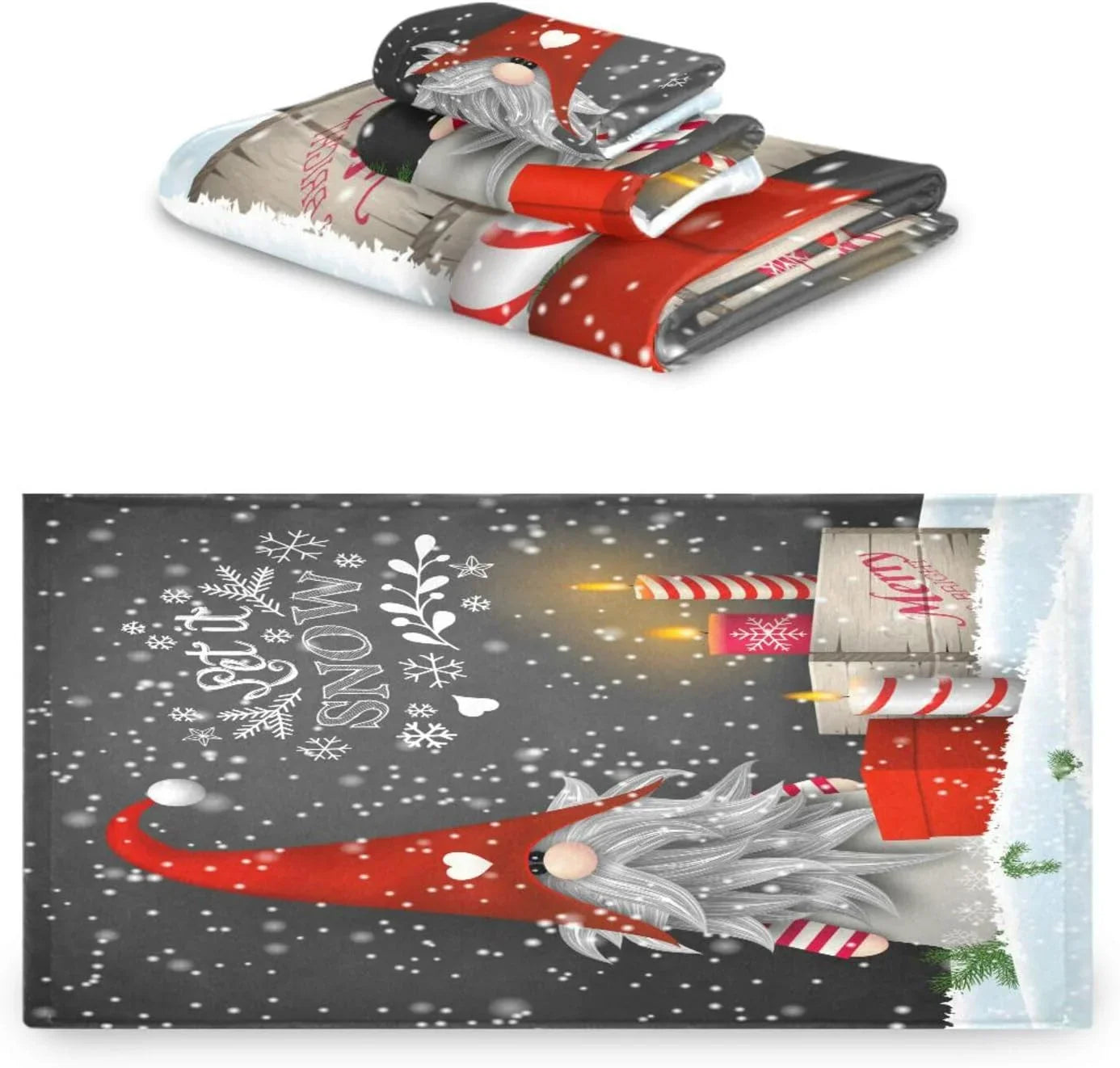 for Gnome Spa with of Hand Bathroom Wellsay Bath Christmas and Gym Towel Soft Towels Set Highly Towel Absorbent Washcloth 3, Towel, Hotel