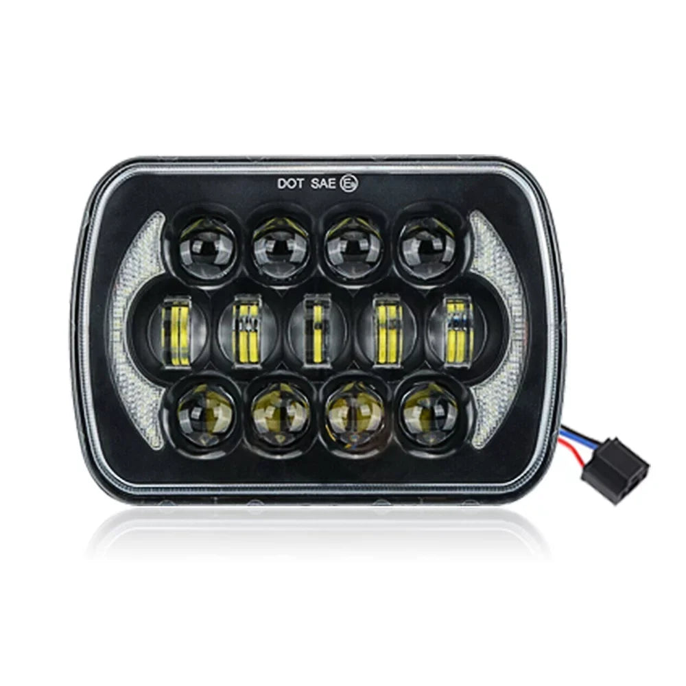 Jeep LED XJ For Headlight Chevrolet 5x7" Pair 7x6" Lo Beam Cherokee Hi 400W DRL