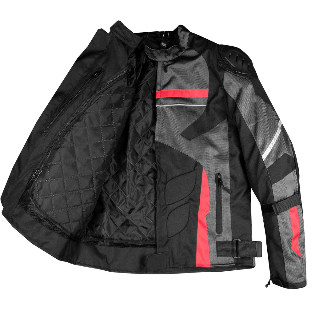 Motorcycle Grey Touring Men Mesh Rain AirTrek L Biker Waterproof Jacket Armor
