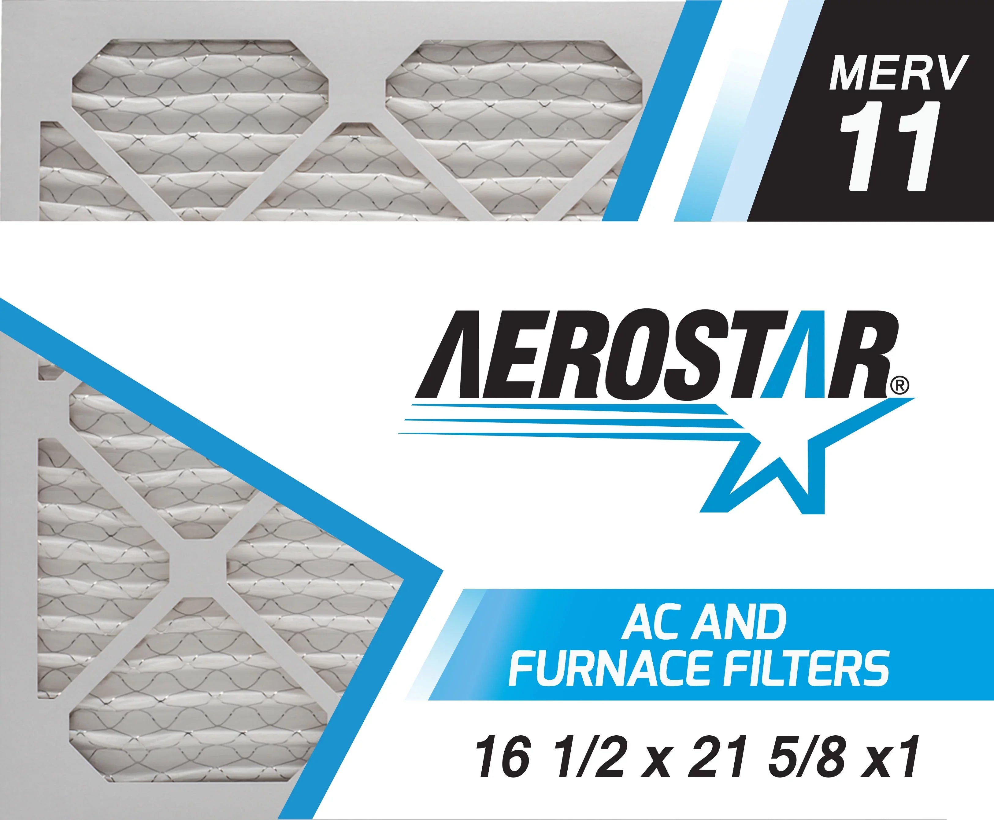 1 1/2 Air Aerostar 6 Filter, x AC 11 Furnace MERV Filter, 5/8 Pack 21 Air x 16 Pleated