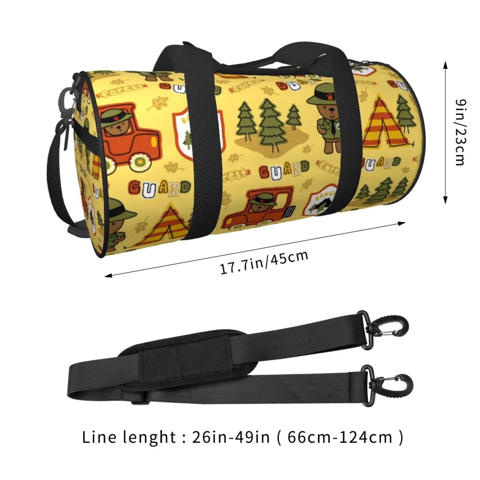 Coaee Luggage Travel with Capacity Compartment Guard Bag Large Cylinder Bag Bag Sports Waterproof Gym and Forest Pocket