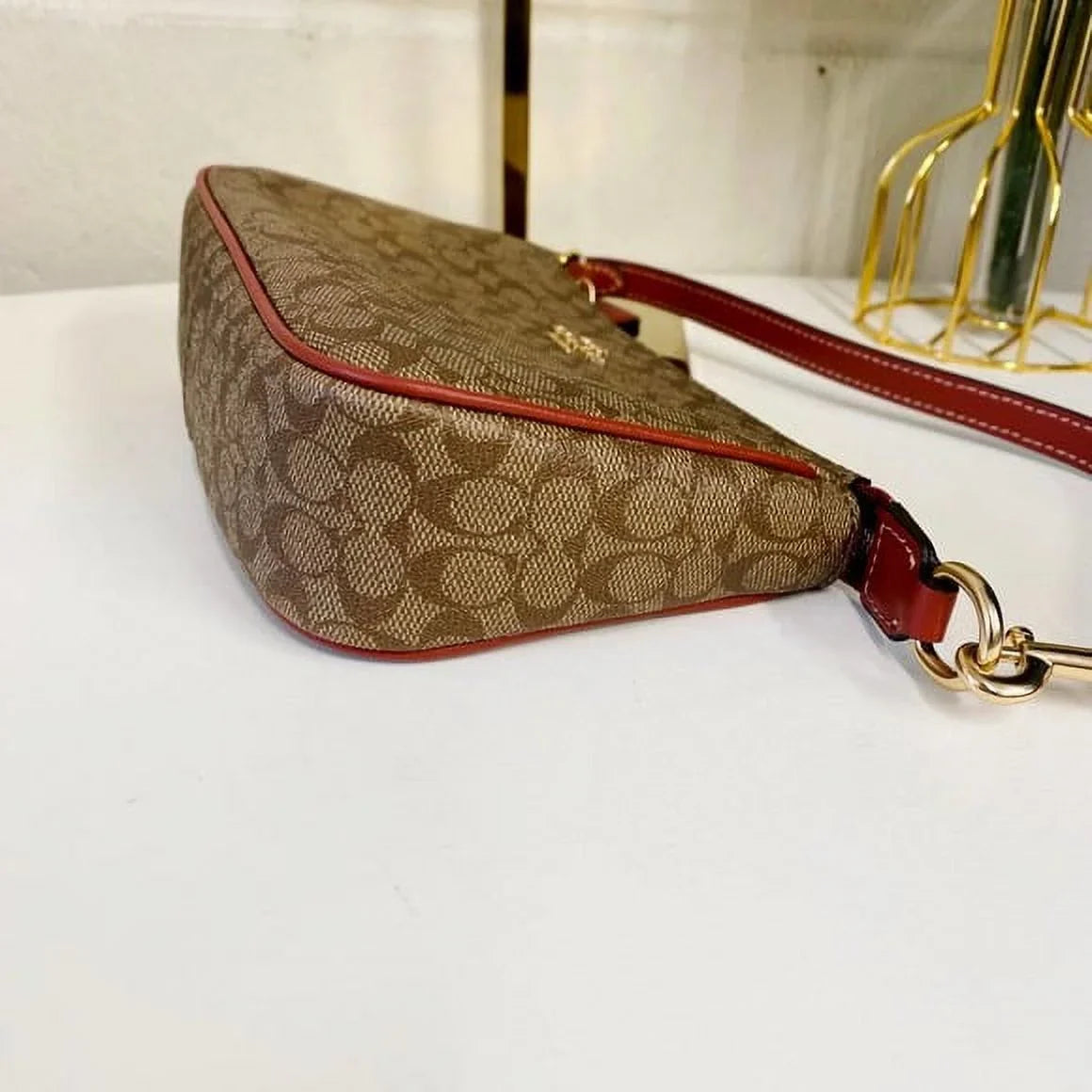 In 19 CE698 IN Terracotta Colorblock Khaki Canvas Nolita Signature Coach