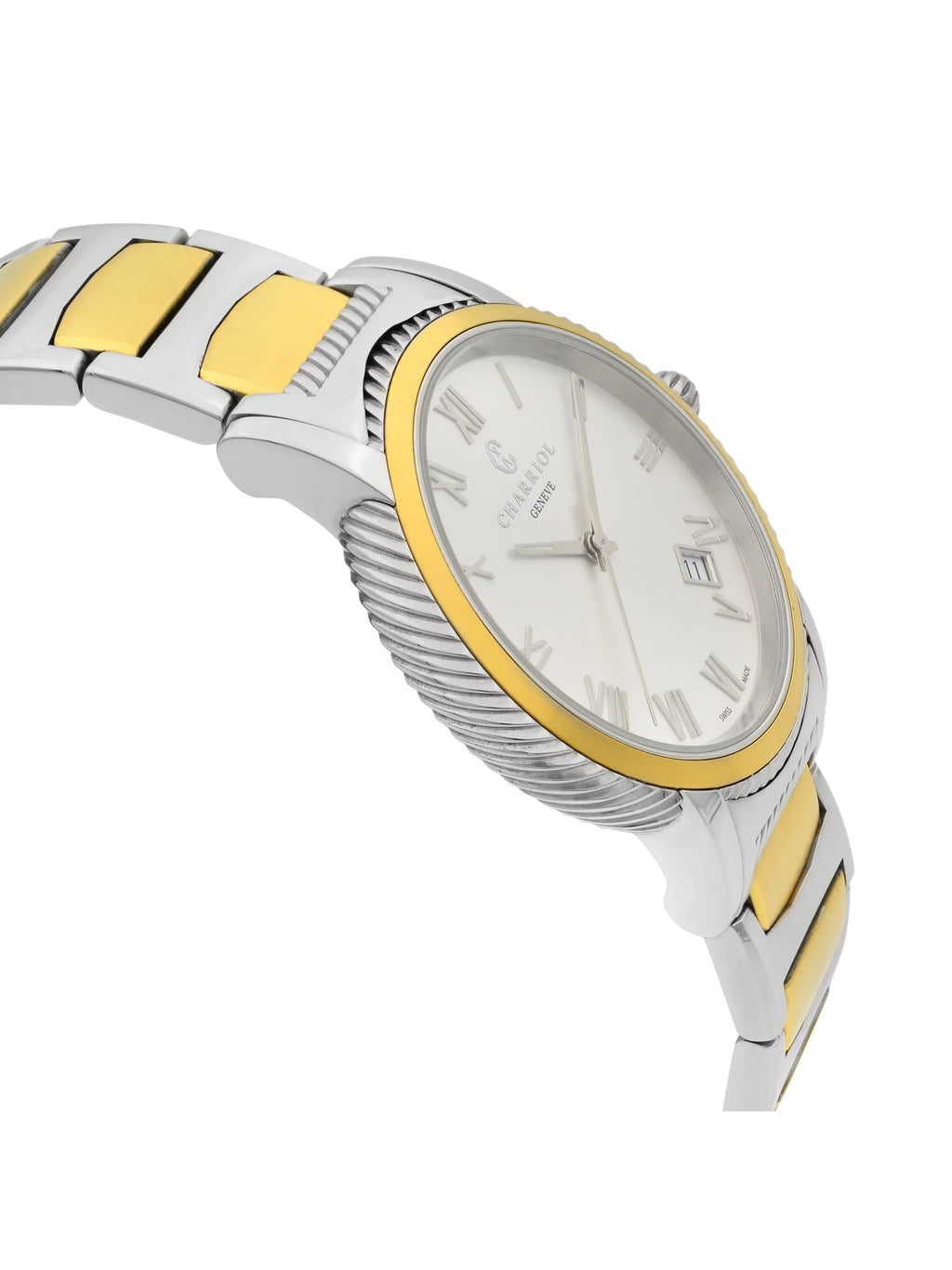 Unisex Watch Two Parisii Dial Tone Silver Quartz P40SY2.931.001 Steel Pre-Owned Charriol