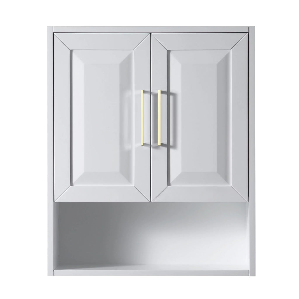 Daria Over-the-Toilet Cabinet Storage Wyndham Collection Bathroom Black Trim with Blue Wall-Mounted Matte Dark