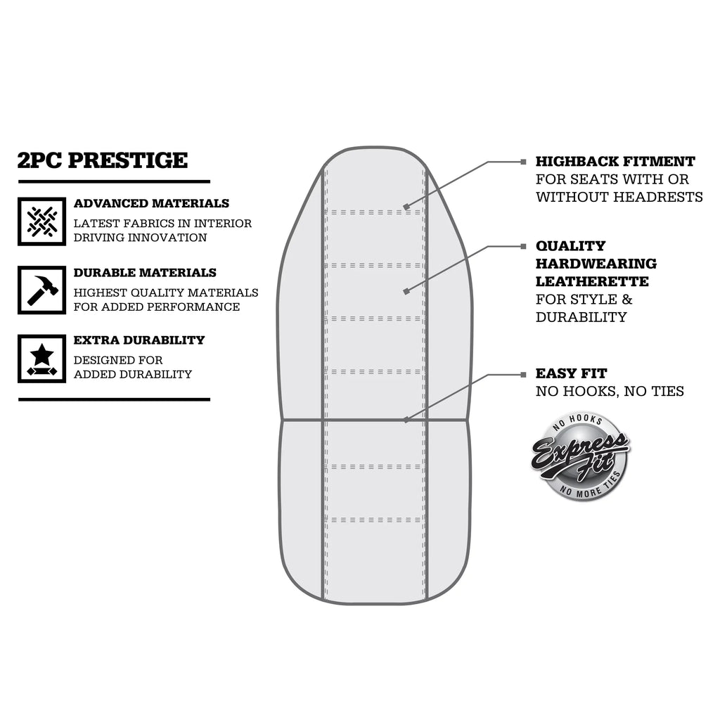 Seat Car Dickies Beige, Piece 806514 Front Vegan Prestige Leather 2 Genuine Covers