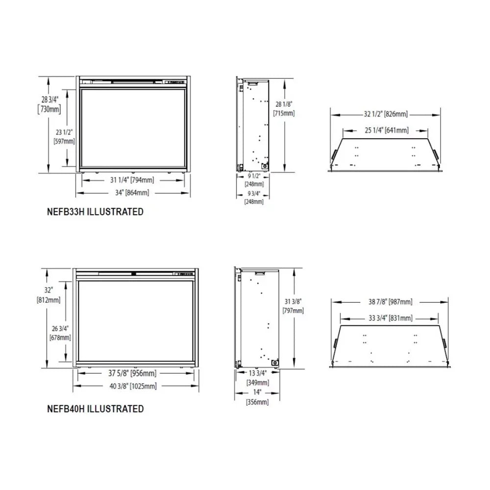 in. 40 Firebox Insert Napoleon Electric Built-in