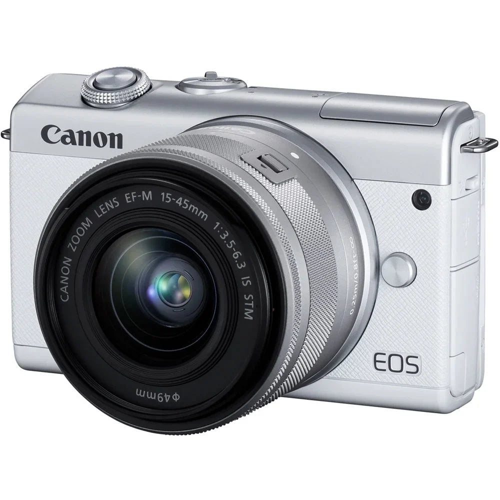 Mirrorless Digital Lens Canon Camera EOS 3700C009 with M200 (White) 15-45mm