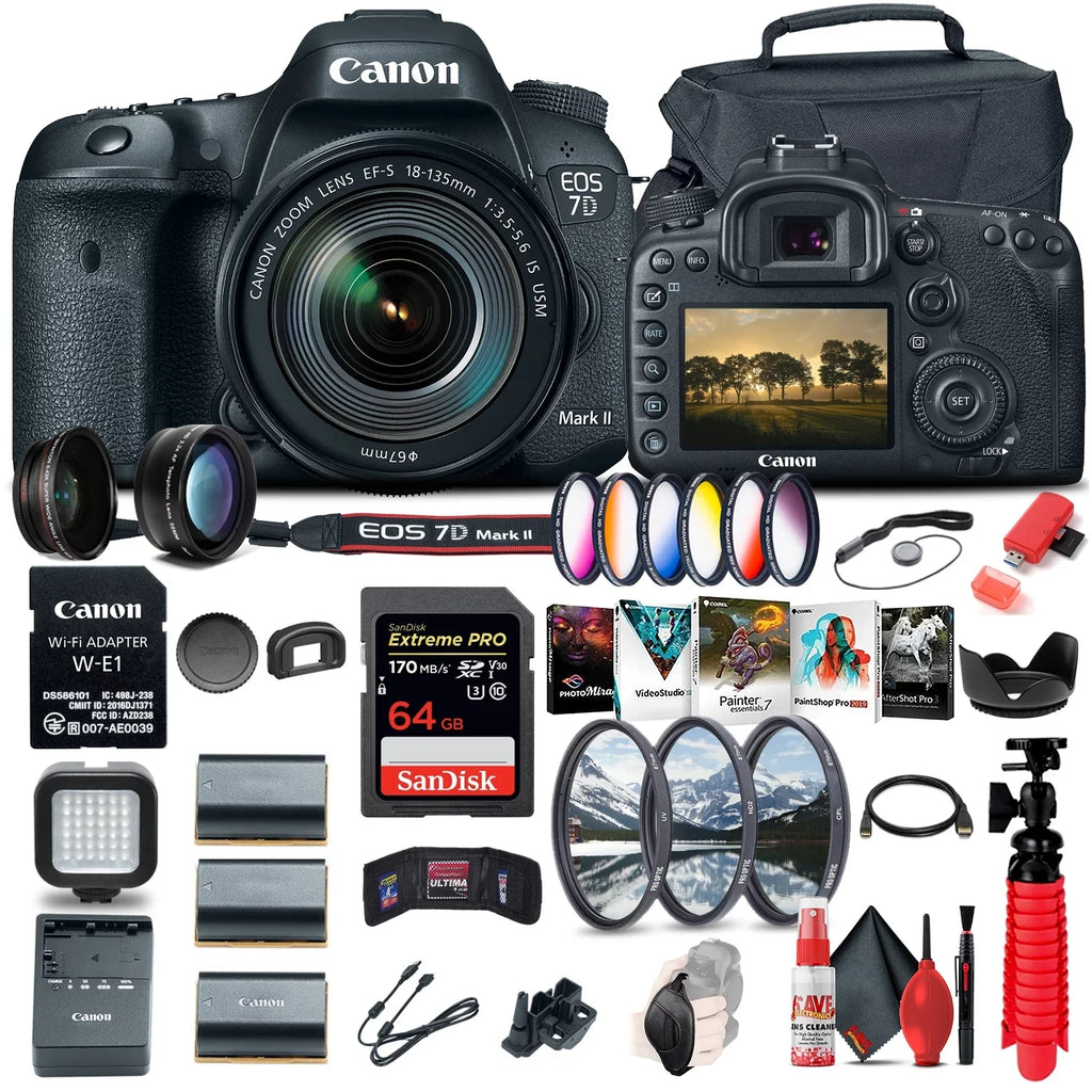 EOS USM & Lens DSLR Canon f/3.5-5.6 W-E1 W/ More 7D IS II + Mark Camera 18-135mm
