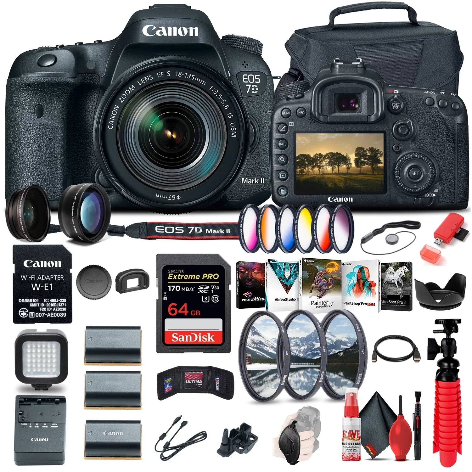 EOS USM & Lens DSLR Canon f/3.5-5.6 W-E1 W/ More 7D IS II + Mark Camera 18-135mm