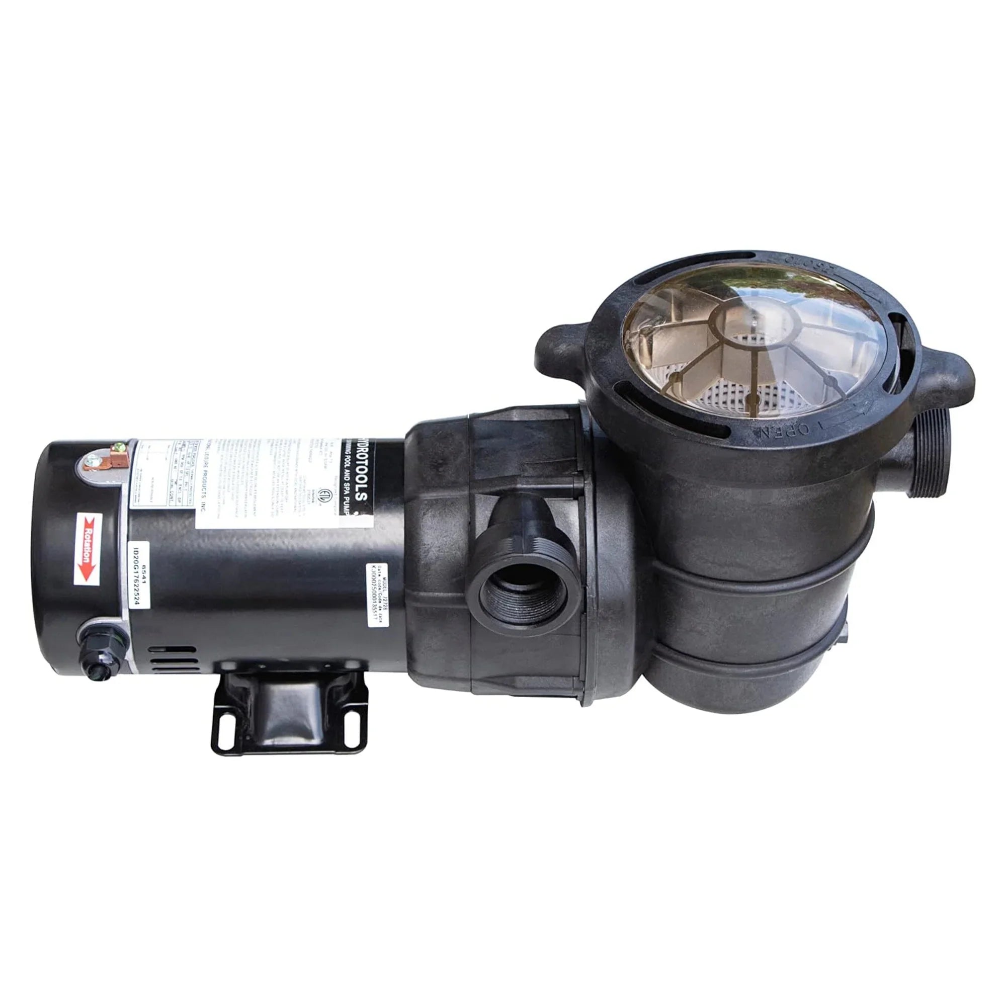Saving GPH Extra GROUND Silent Energy 1 Powerful Speed Horizontal HYDROTOOLS Large SWIMLINE Hydro-Flo Noise DOE Basket By (0.55 0.75 Strainer ABOVE HP Pump Cert THP) 3720 115V 716061S Discharge Pool