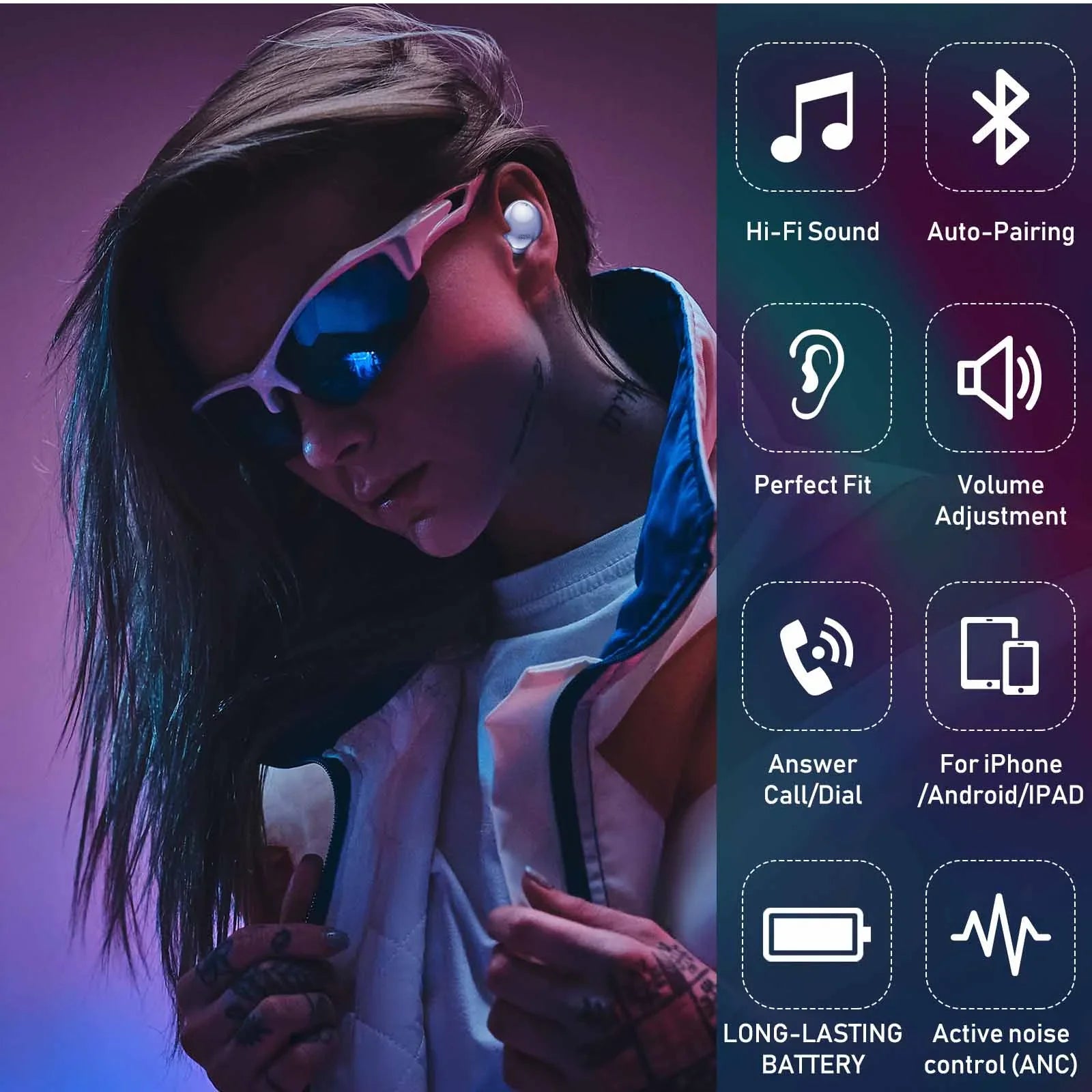 Case, Buds grade Purple Sound, UrbanX Amethyst Pro Resistant Wireless, True II Street (US Isolation, Earbuds 10 Noise - liquid Bluetooth for Charging Xperia Version)