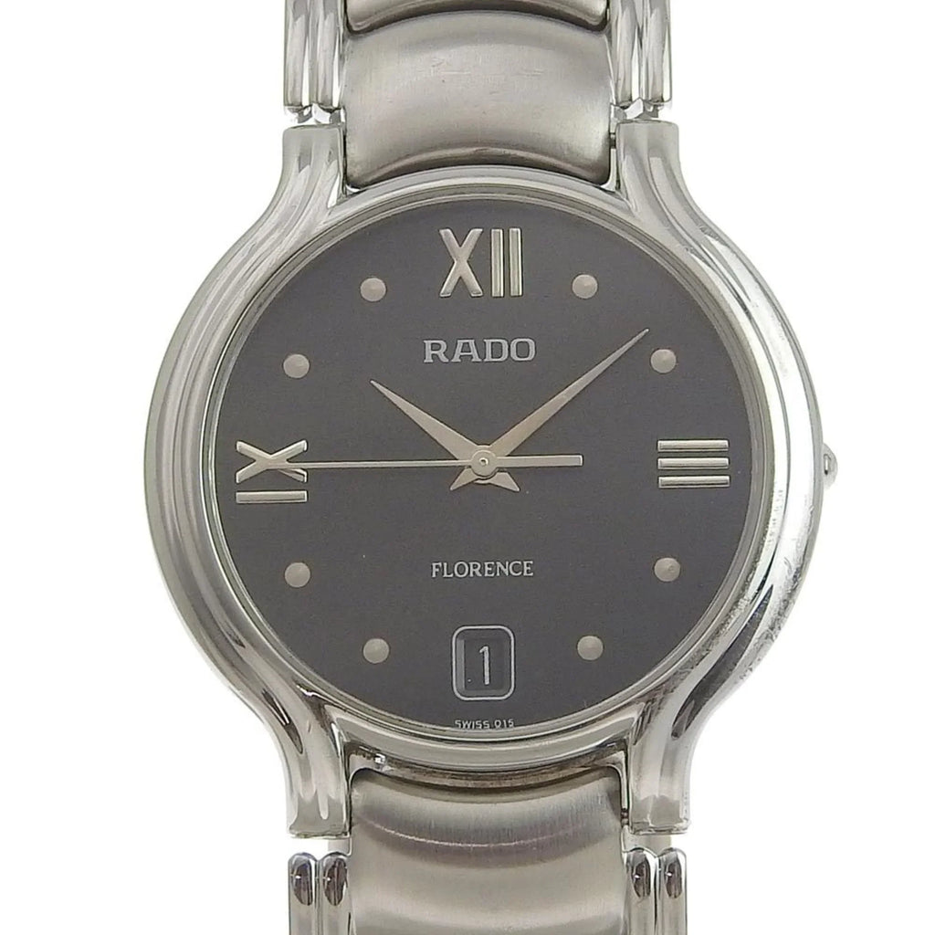 black (Good) Rado quartz Pre-Owned 3777 dial Florence men's RADO 4 115 battery watch