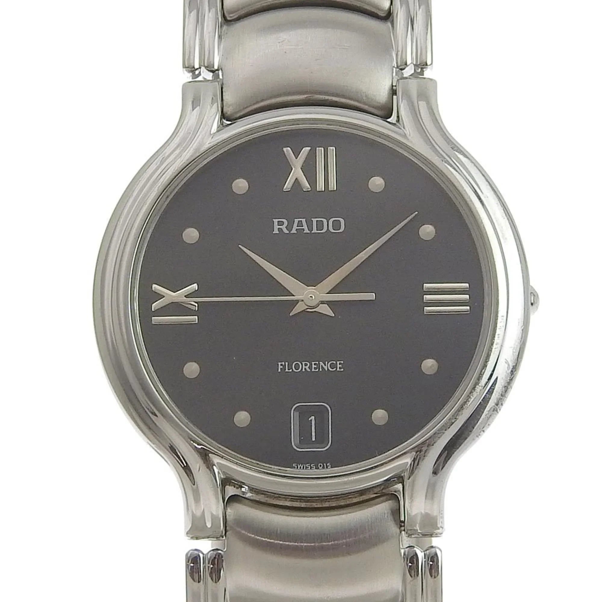 black (Good) Rado quartz Pre-Owned 3777 dial Florence men's RADO 4 115 battery watch