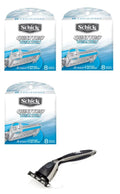 Schick + (3 Pack) Razor Titanium Ct Quattro Refill, Compatible 8