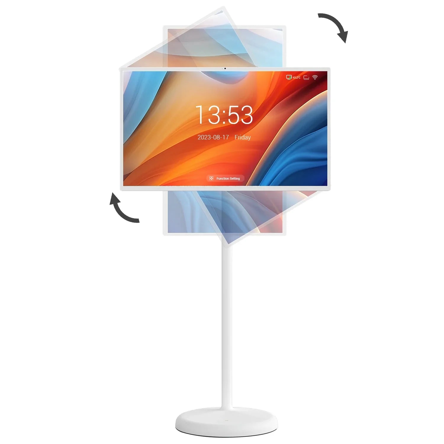 Android 32" Full TV Wheels Tablet Big Touch and Swivel Camera, Built-in Built-in Portable Store). StandbyMe Monitor and OS(Support on Battery(6-8H), with with 12 Screen Rotation