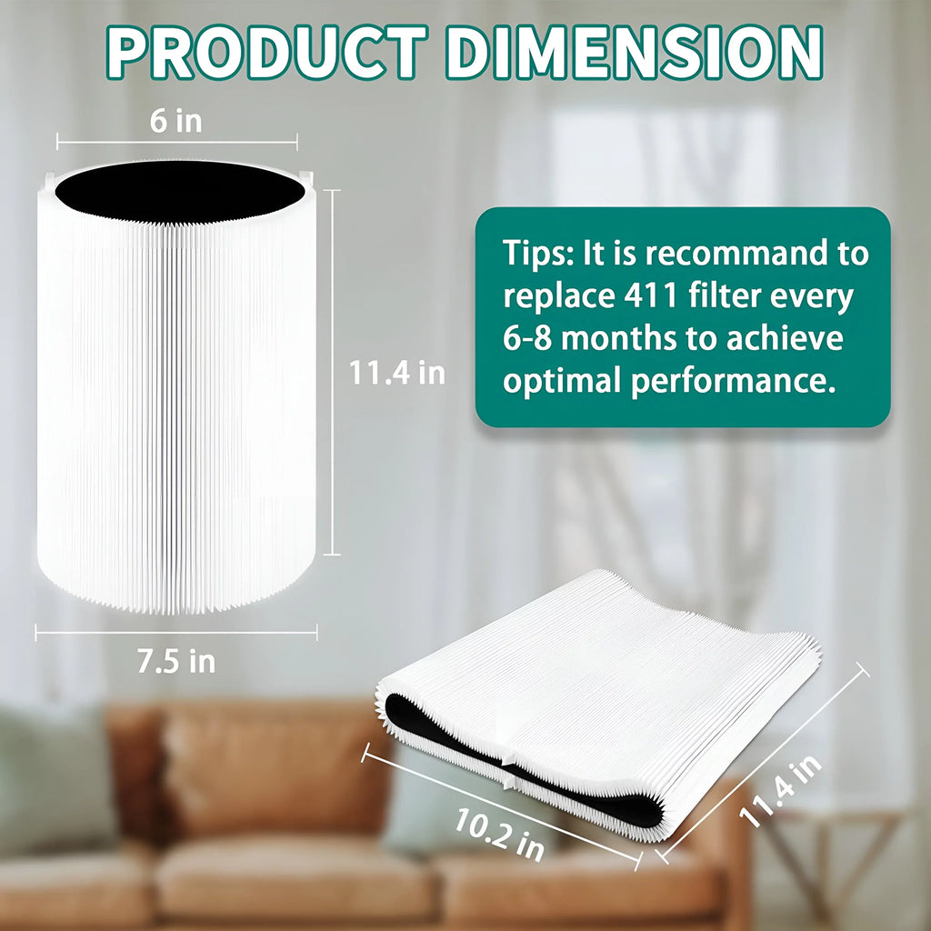 Filter Replacement 411, Purifier for 411 Blue Pure Pure Mini AMI & Blue PARTS 411+ Air