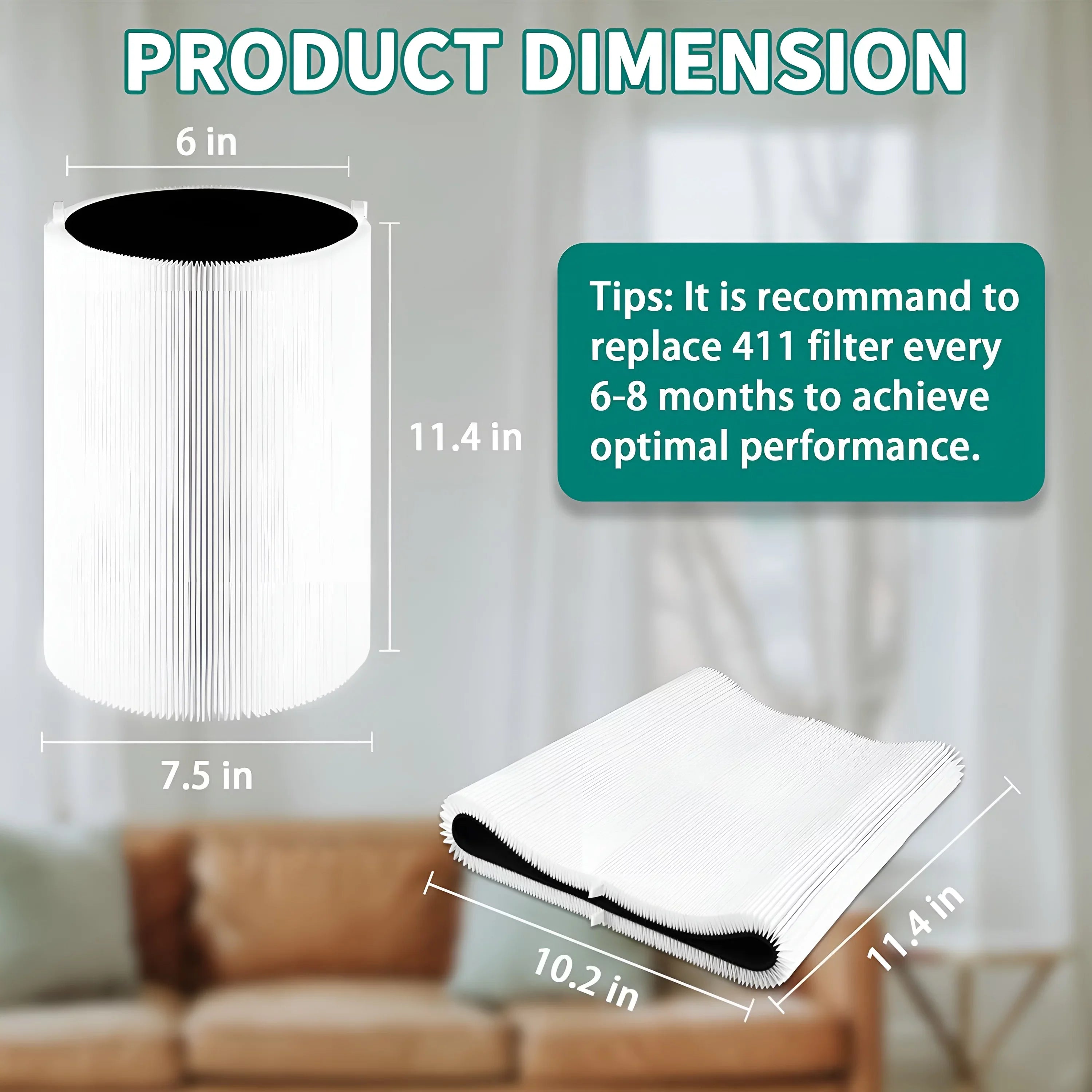 Filter Replacement 411, Purifier for 411 Blue Pure Pure Mini AMI & Blue PARTS 411+ Air