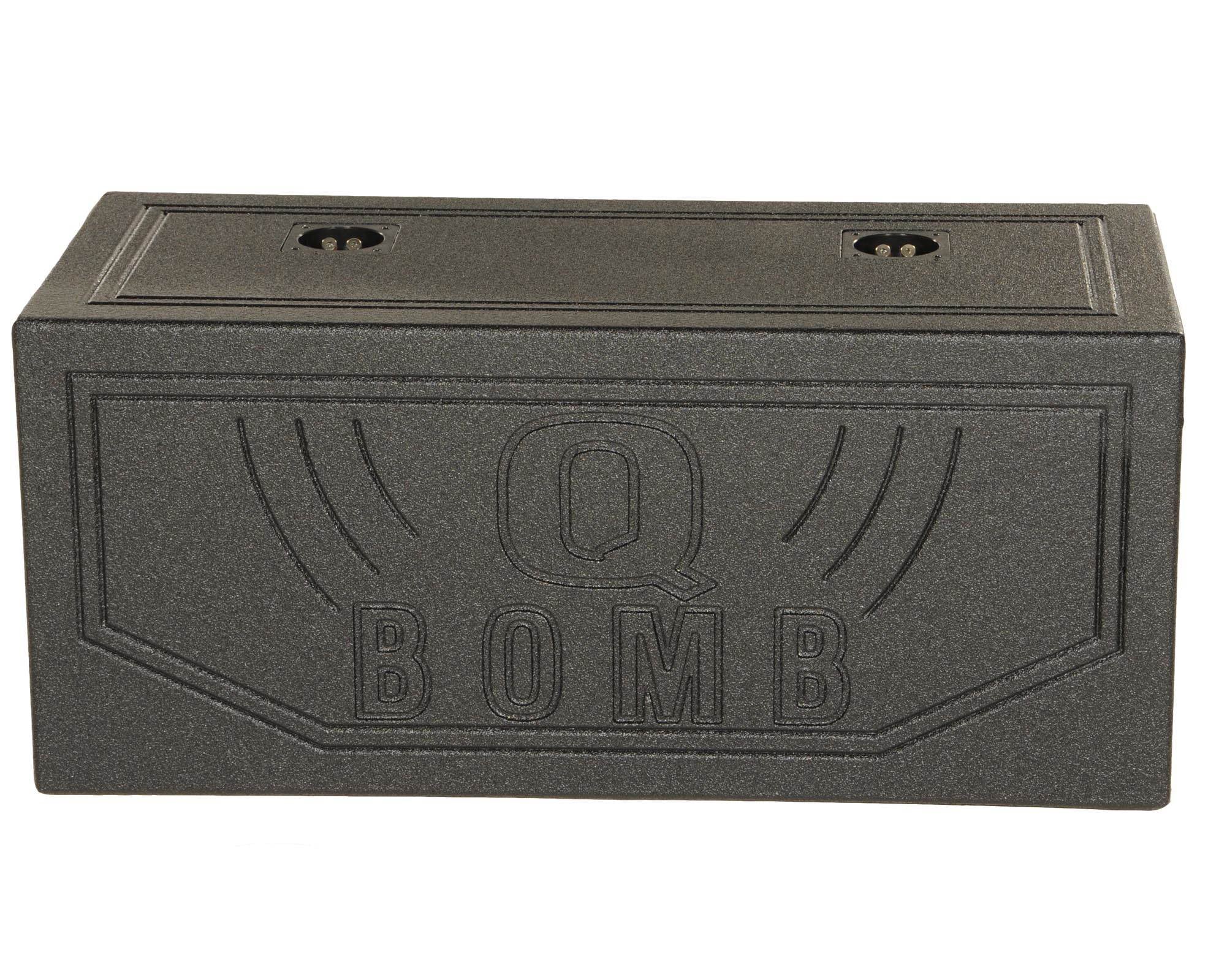 Subwoofer Sub Dual 15" w/ Spray Vented Bedliner Port Box QPower QBOMB15V