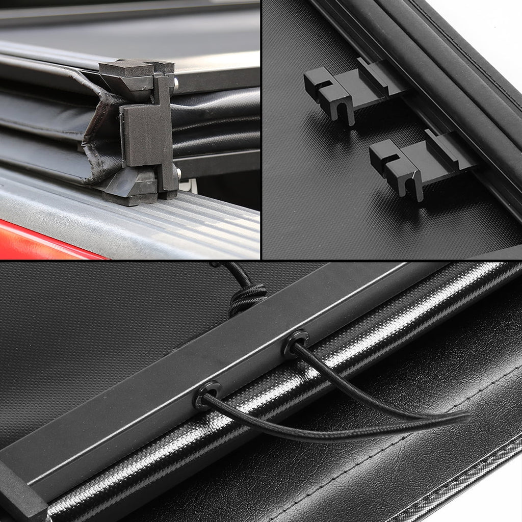 Tri-Fold Motoring Soft Trunk Fleetside 17 Adjustable Tacoma 18 TTC-TRISOFT-060 for 2019 2016 DNA Cover Tonneau 6' to Bed Toyota Top